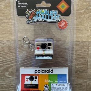 Polaroid Miniature Camera Keychain with Rainbow Stripe